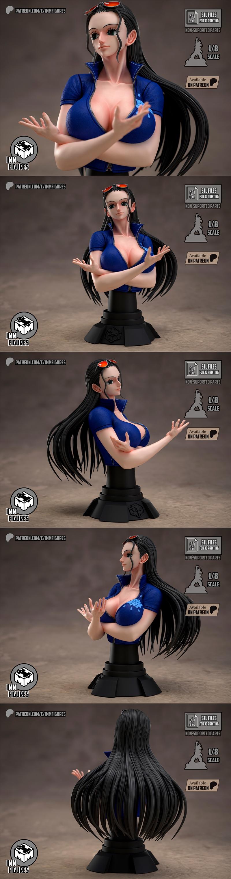 IMM数据图谱 - 纳兹·罗宾手办 - 3D打印模型 STL|IMM Figures – Nico Robin Bust – 3D Print Model STL