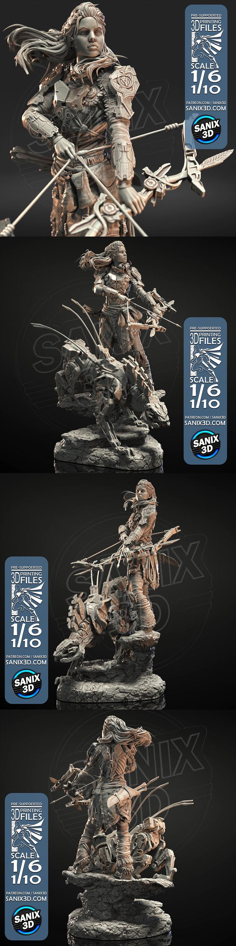 Sanix世界观中的Aloy 3D打印模型|Sanix – HORIZON – Aloy – 3D Print Model STL