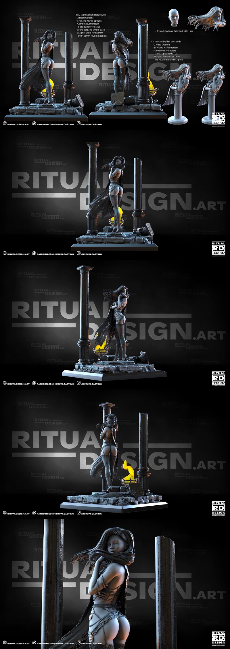 Ritual Design 3D打印模型：Delilah角色精品雕塑|Ritual Design – Delilah – 3D Print Model STL
