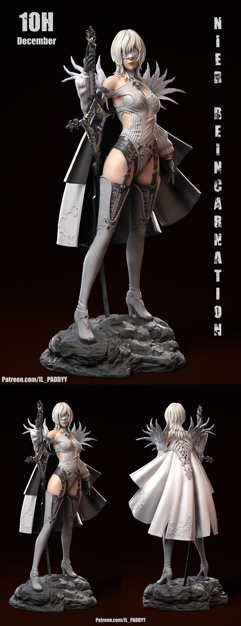Nier 2B 3D打印模型|IL Paddyy – Nier – 2b – 3D Print Model STL