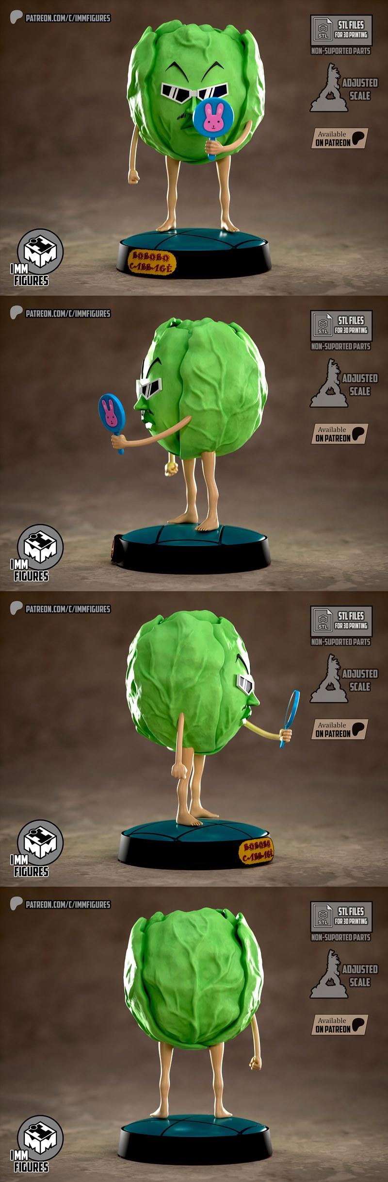 IMM数据 - 草莓小怪 - 3D打印模型|IMM Figures – Bobobo Cabbage – 3D Print Model STL