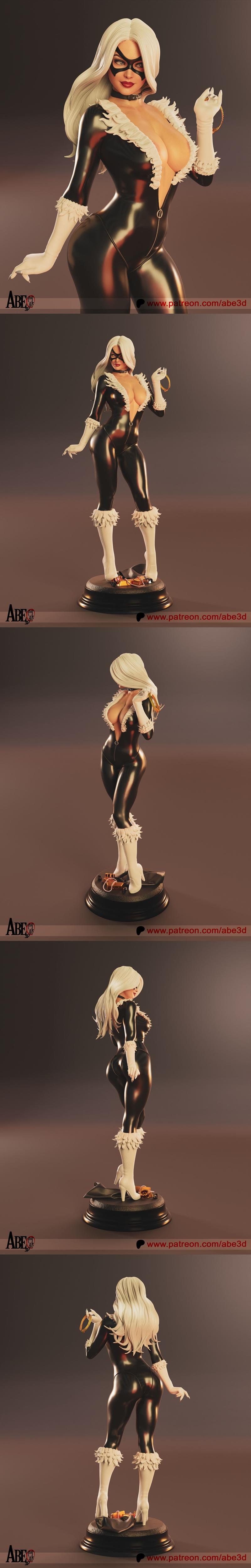 Abe3D 黑猫 3D打印模型|Abe3D – Black Cat – 3D Print Model STL