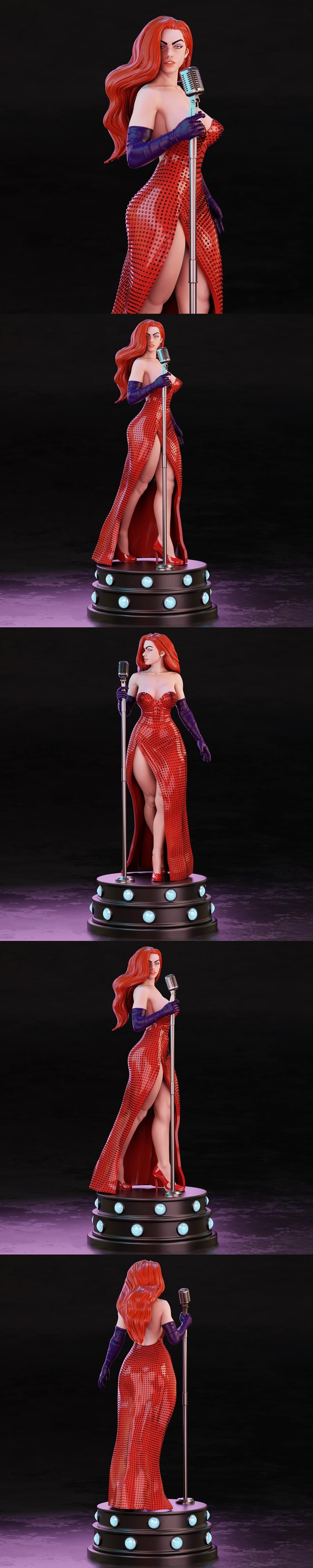BrunoArt3D - 3D打印模型 - 跳舞的杰西卡兔|BrunoArt3D – Jessica Rabbit – 3D Print Model STL