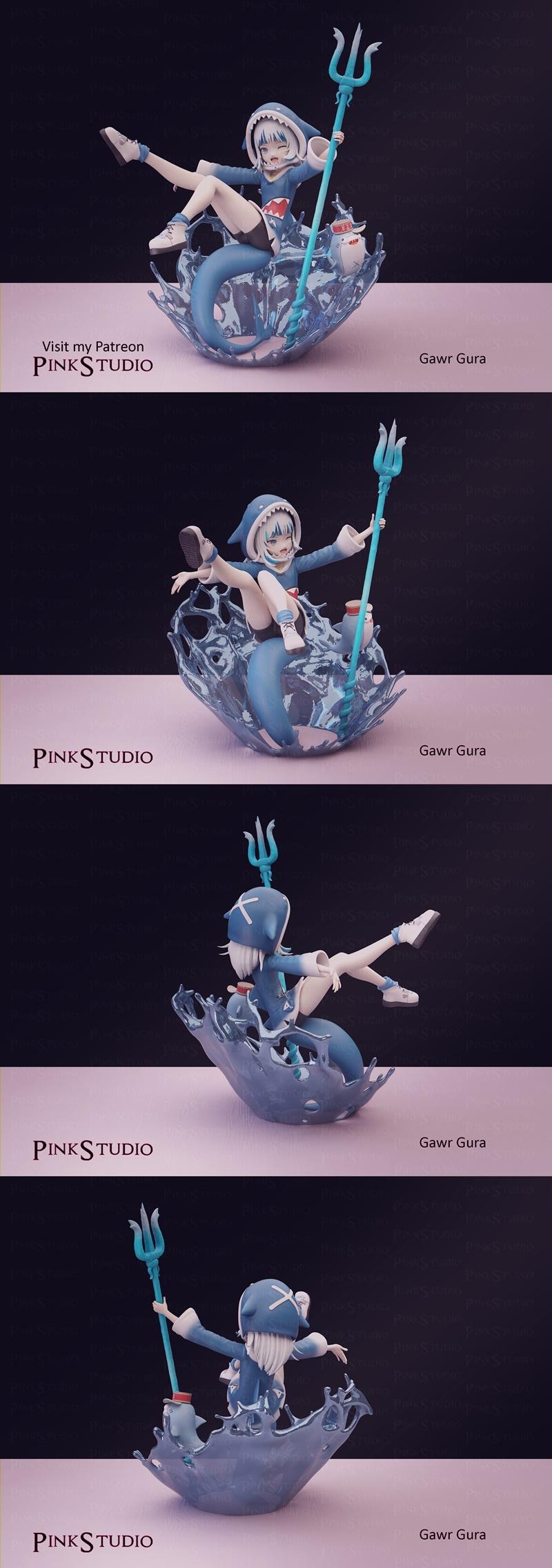 Pink Studio旗下Gawr Gura 3D打印模型 STL文件|Pink Studio – Hololive – Gawr Gura – 3D Print Model STL