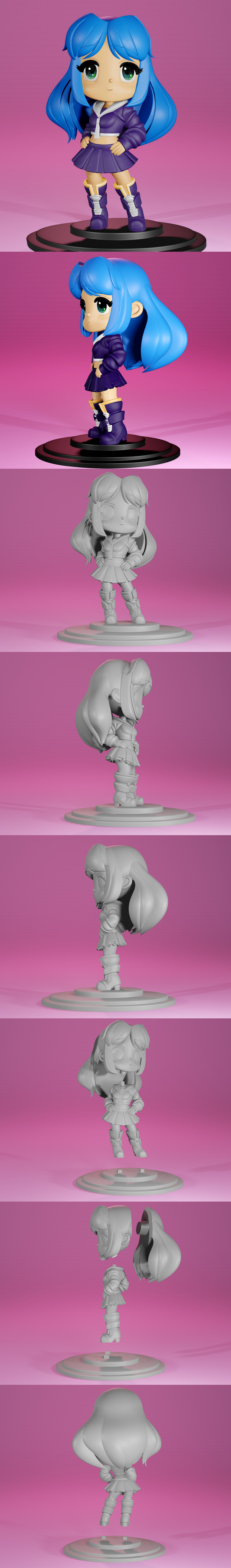 萌系少女3D打印模型|Chibi Girl – 3D Print Model