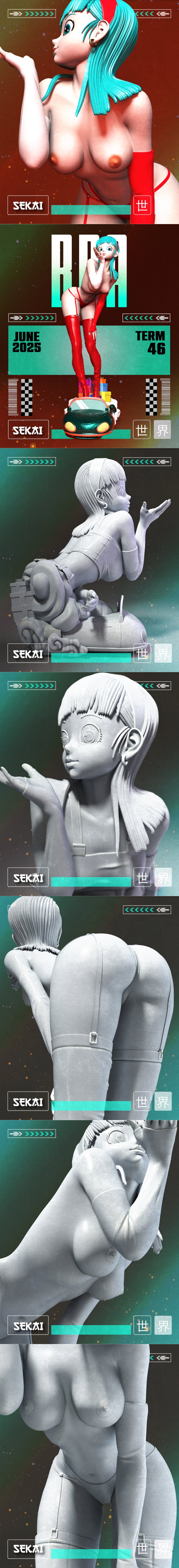 龙珠 BRA 雕塑 3D打印模型|Sekai – Bra (Dragon Ball) Statue and Bust – 3D Print Model STL