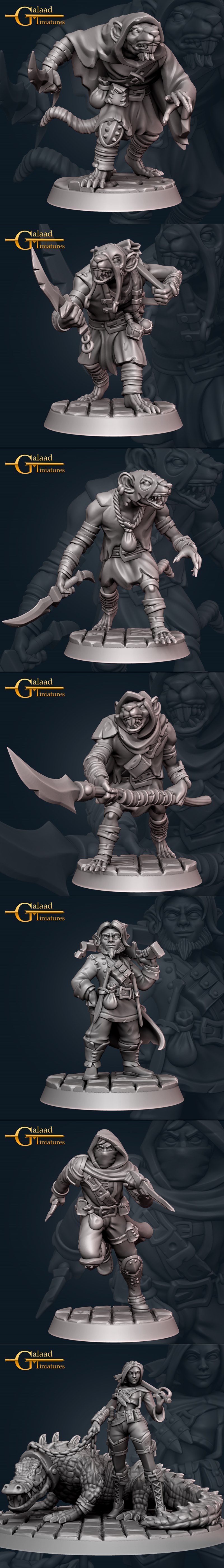Galaad迷你模型-潜行者-3D打印模型|Galaad Miniatures – Rogues – 3D Print Model STL
