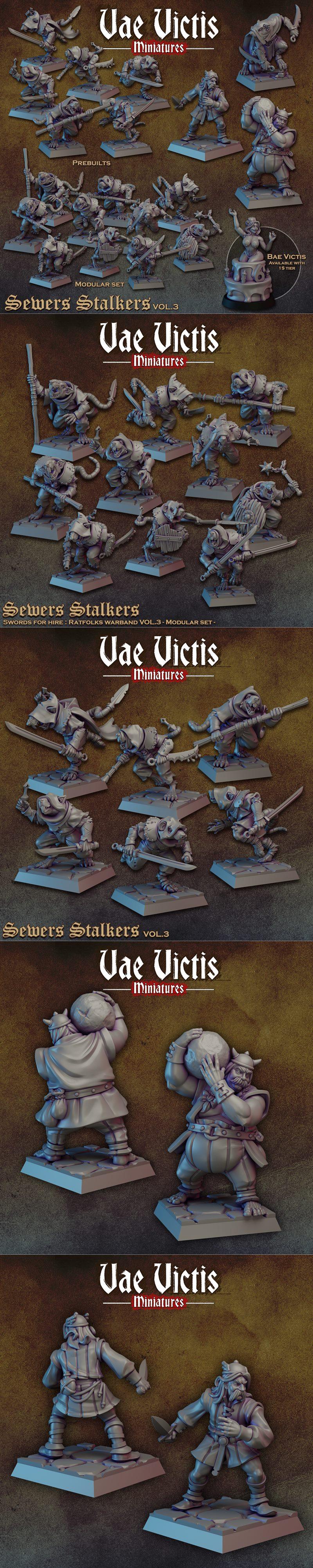 瓦尔维斯迷你模型——地下追猎者 3D打印模型|Vae Victis Miniatures – Sewers Stalkers vol.3 May 2025 – 3D Print Model STL