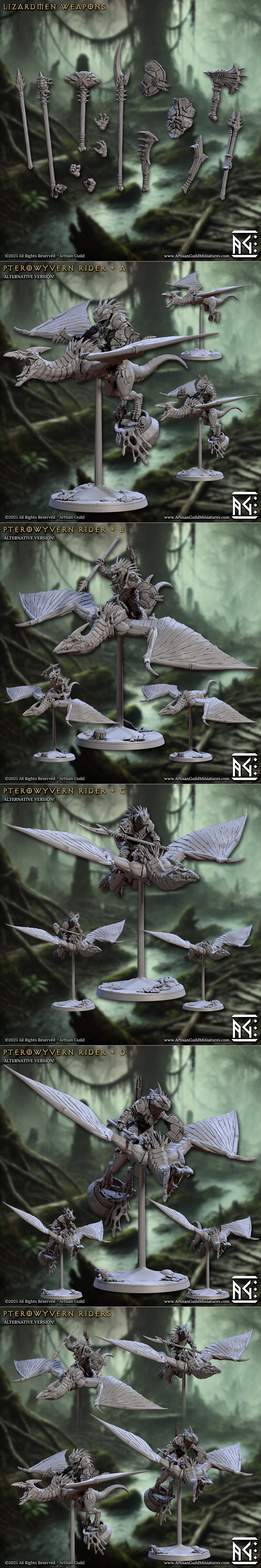 法尔戈尔沼泽蜥蜴人工匠行会（完整套装74）3D打印模型|Artisan Guild – Lizardmen of Falgor’s Swamp (Complete set – 74) – 3D Print Model STL