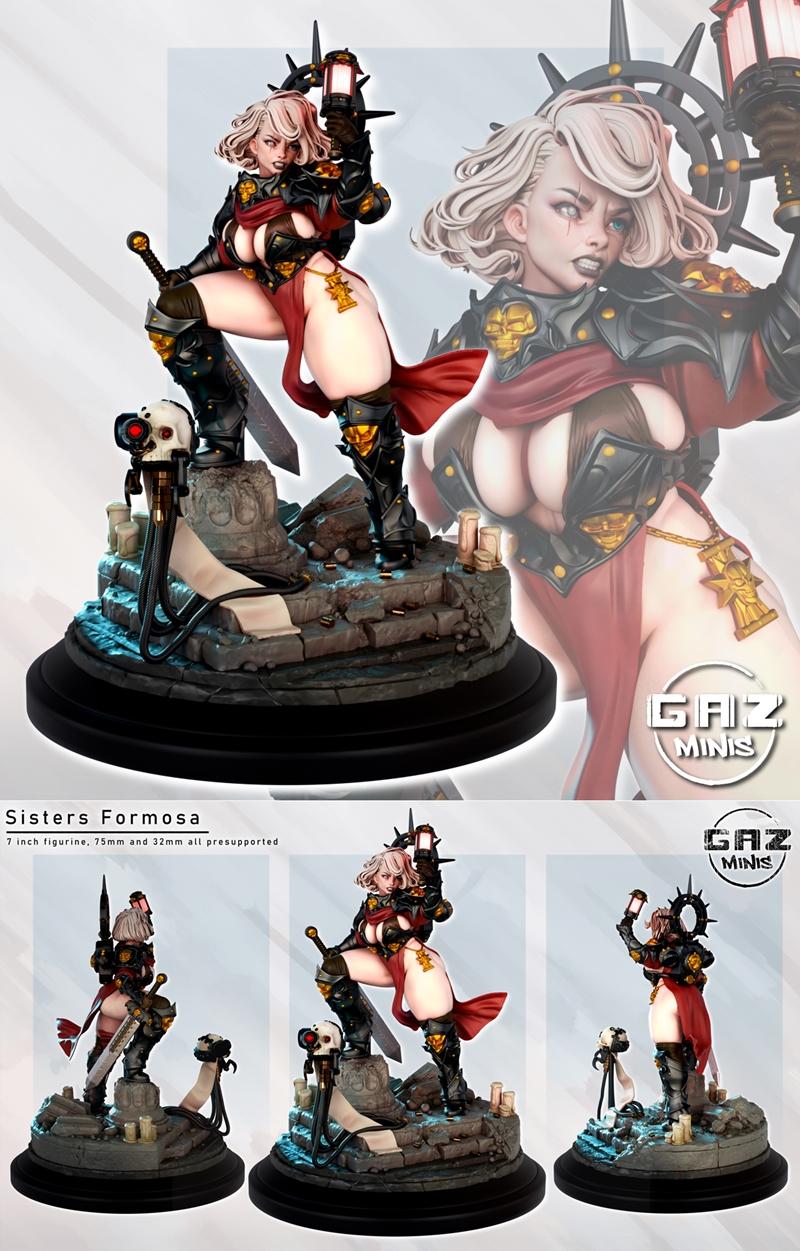 Gaz Minis 3D打印模型：Formosa姐妹角色造型|Gaz Minis Sisters Formosa – 3D Print Model STL