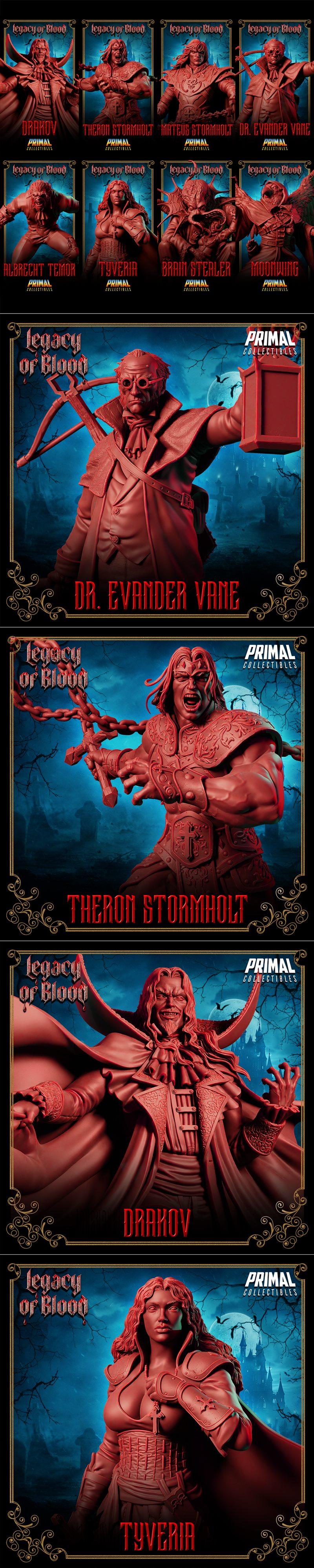 PRIMAL Collectibles 3D打印模型：血之遗产角色收藏品|PRIMAL Collectibles – Legacy of Blood May 2025 – 3D Print Model STL