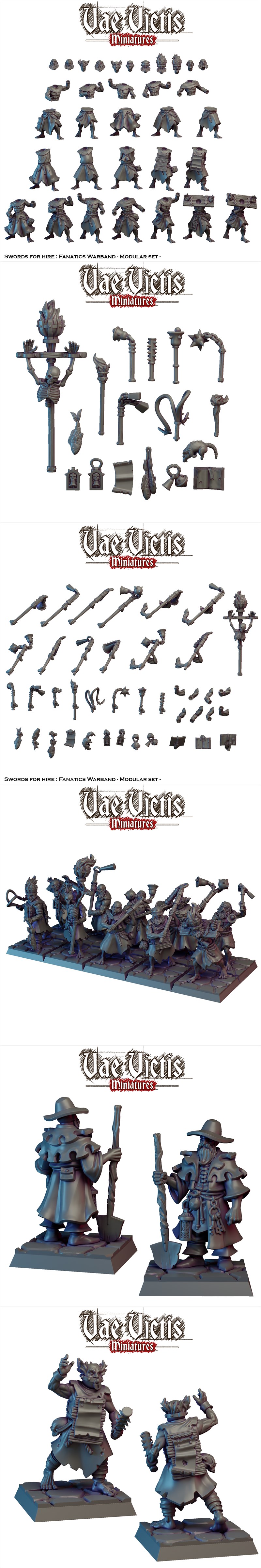 瓦尔维斯迷你模型 - 粉侠第一卷 - 3D打印模型|Vae Victis Miniatures – Fanatics Vol.1 – 3D Print Model STL