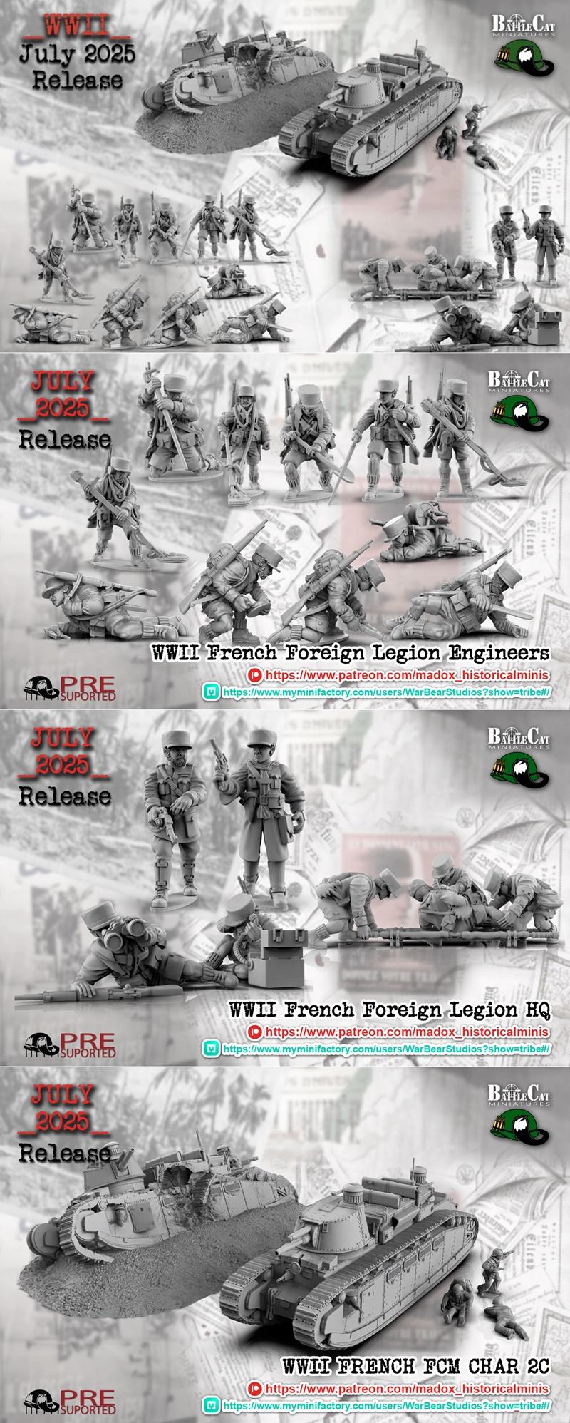 二战法国外籍军团 3D打印模型|BattleCat Miniatures – WWII French Foreign Legion – 3D Print Model STL