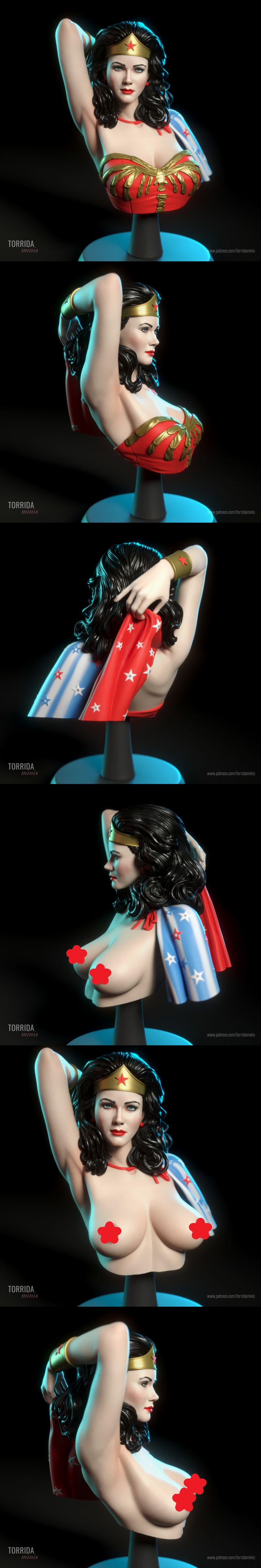 托里达迷你款——神奇女侠胸模3D打印模型|Torrida Minis – Wonder Woman Bust – 3D Print Model
