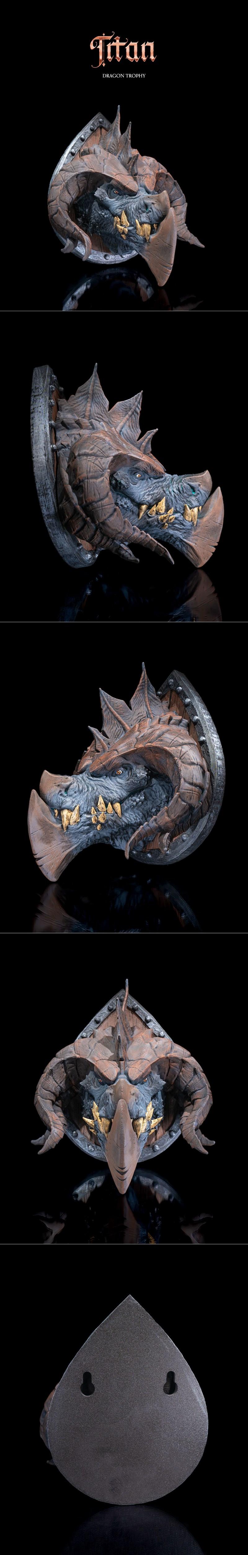 STLflix - 巨龙奖杯 - 3D打印模型|STLflix – Wall Mount – Titan Dragon Trophy – 3D Print Model STL