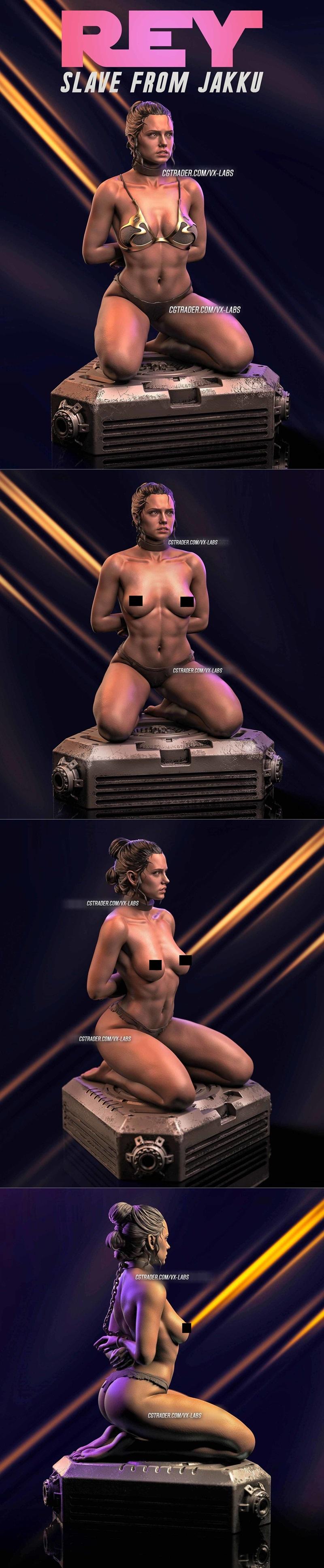 VX Labs - 哈克星人雷·奴隶 - 3D打印模型|VX Labs – Rey Slave from Jakku – 3D Print Model STL