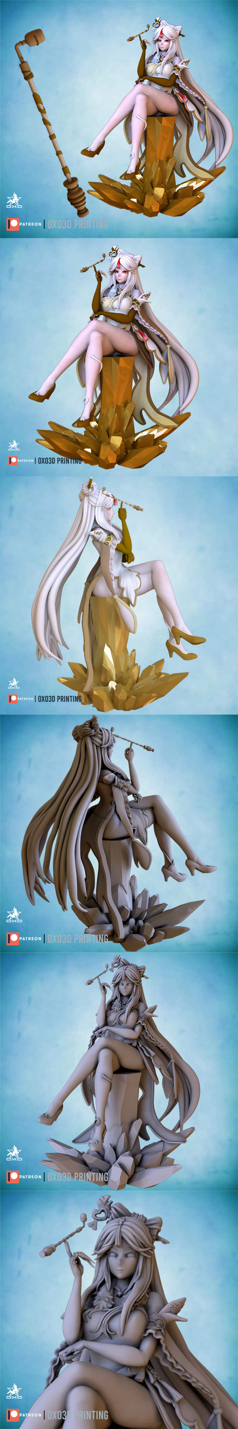 OXO3D - 原神 - 重云 3D打印模型|OXO3D – Ningguang Genshin Impact – 3D Print Model
