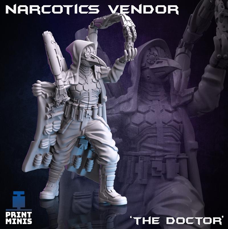 3D打印模型：赛博朋克装甲战士 STL|Narcotics Vendor – 3D Print Model STL