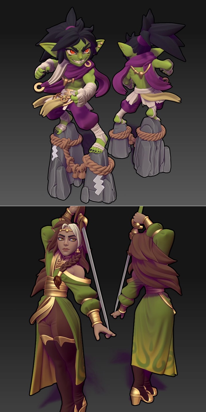 双女神迷你模型 2025五月 3D打印STL|Twin Goddess Miniatures May 2025 – 3D Print Model STL