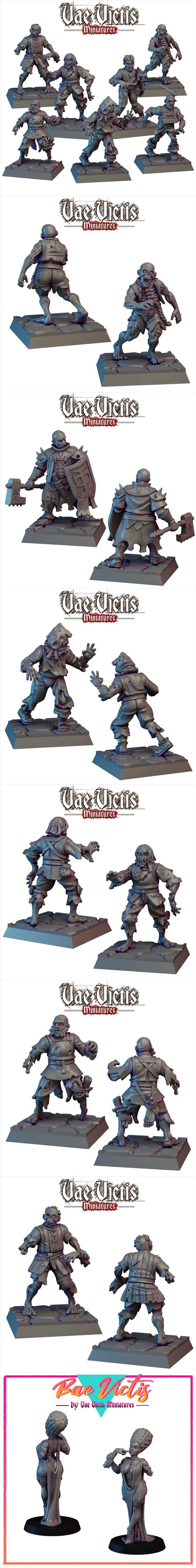VAE victis 丧尸潮 3D打印模型|Vae Victis Miniatures – Zombie Horde – 3D Print Model STL