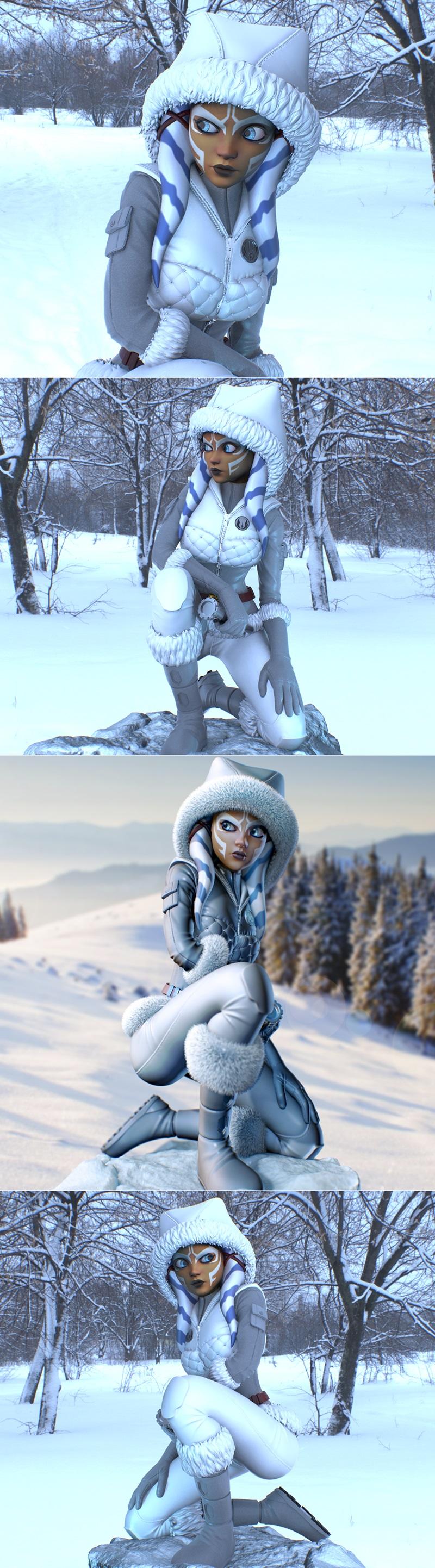 3D打印模型：星球大战 Ahsoka Tano角色模型|Messias 3D Figure – Ahsoka Tano – 3D Print Model STL