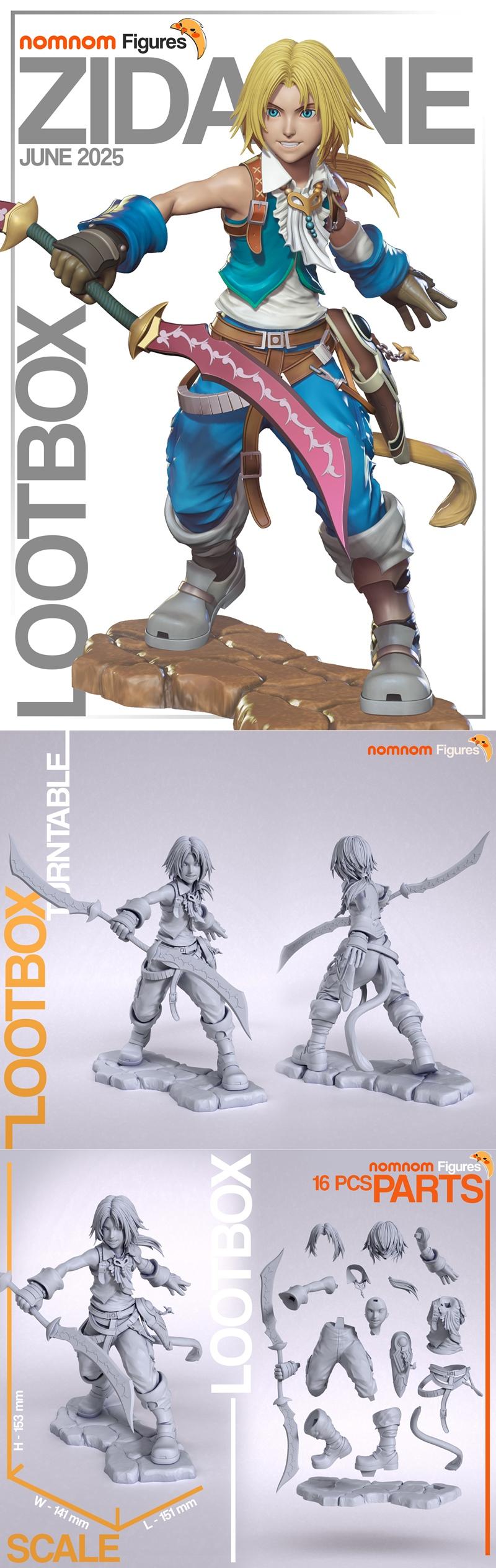 Zidane Tribal 3D打印模型 来自最终幻想IX|Nomnom Figures – Zidane Tribal – Final Fantasy IX – 3D Print Model STL