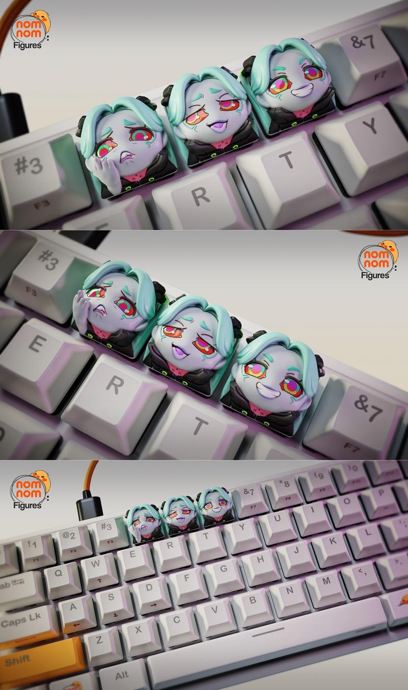 诺姆人物模型-蕾贝卡-赛博朋克-3D打印雕塑|Nomnom Figures – Rebecca – Cyberpunk – 3D Print Model STL