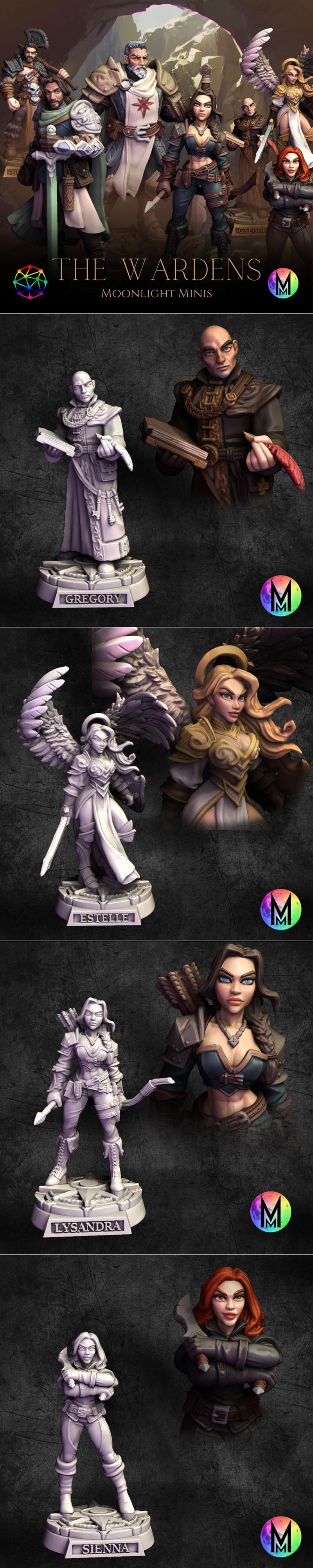 月光迷你款 - 守护者 3D打印模型|Moonlight Minis – Wardens – 3D Print Model STL