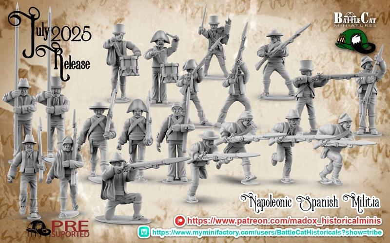 拿破仑时代西班牙民兵——3D打印模型|Napoleonic Spanish Militia – 3D Print Model STL