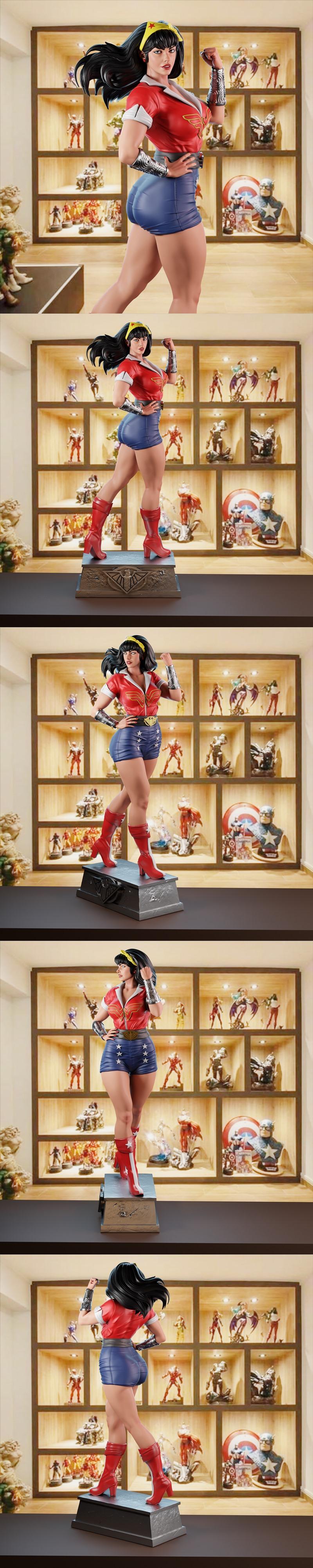 BrunoArt3D - 奇妙女侠 - 3D打印模型|BrunoArt3D – DC – Wonder Woman – 3D Print Model STL
