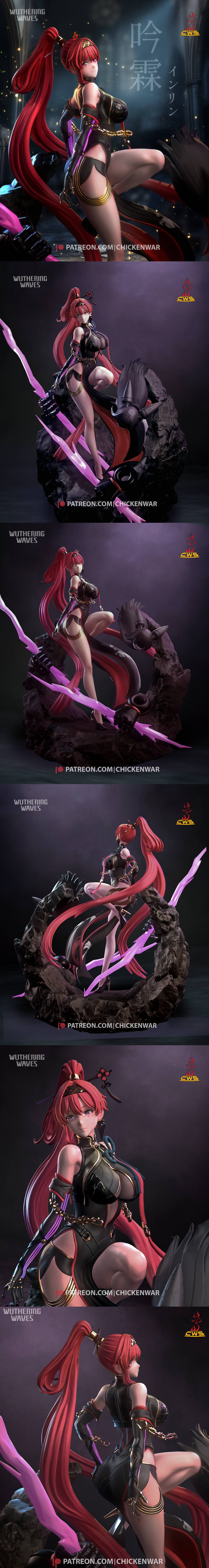 CW工作室 - 《鸣潮》殷凛 - 3D打印模型|CW Studio – Wuthering Waves – Yinlin – 3D Print Model