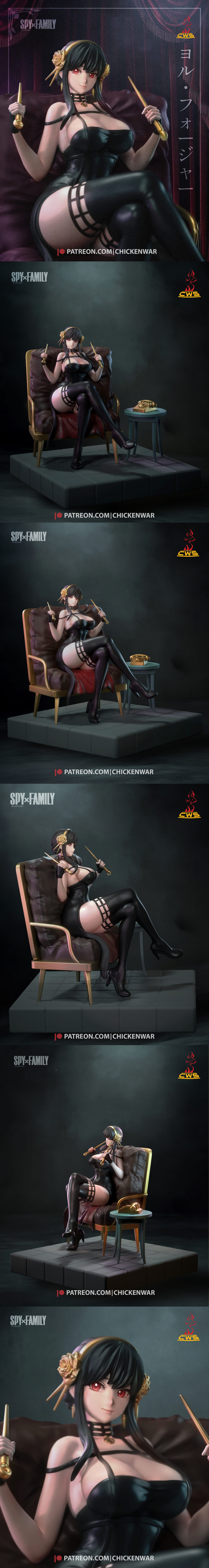 CW Studio - 间谍过家家 - 野原 福尔 3D打印模型|CW Studio – Spy x Family – Yor Forger – 3D Print Model