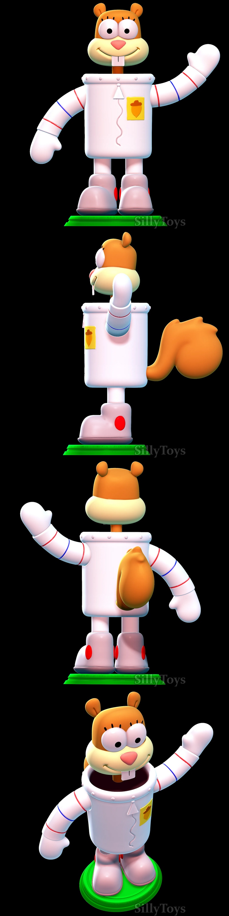 SillyToys旗下3D打印模型：海绵宝宝3D模型|SillyToys – Sandy Cheeks SpongeBob SquarePants 1 – 3D Print Model