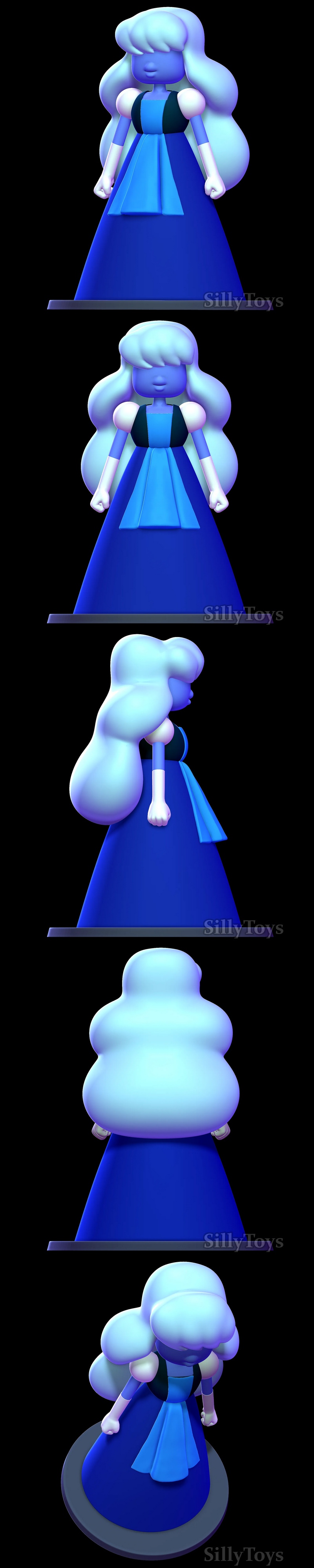 Sapphire 3D打印模型 – 《Steven Universe》角色雕塑|SillyToys – Sapphire Steven Universe – 3D Print Model