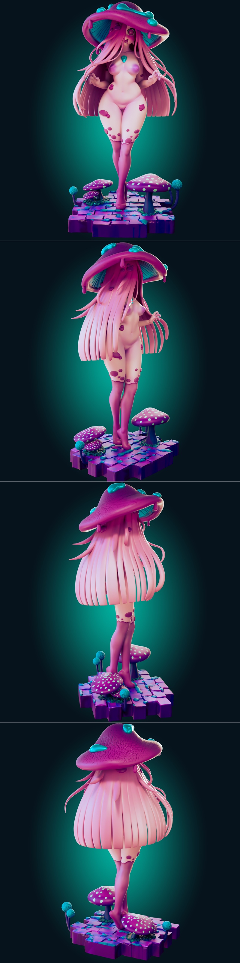 蘑菇女孩 3D打印模型|Officer Rhu – Mushroom Girl – 3D Print Model STL