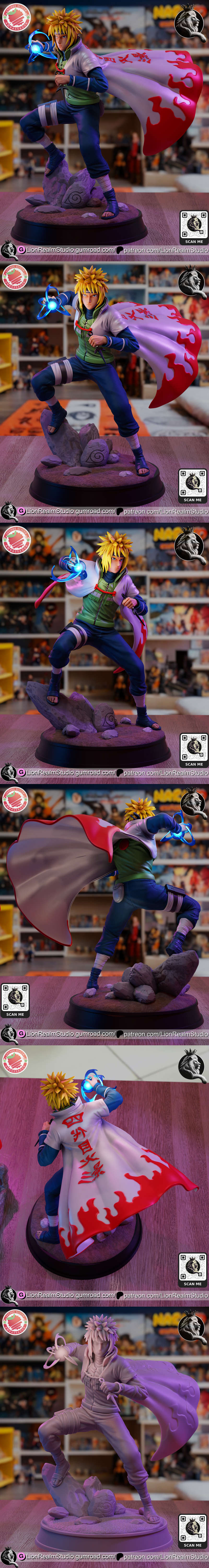 LionRealm Studio -  Naruto - 宇智波Minato 3D打印模型|LionRealm Studio – Naruto – Minato – 3D Print Model