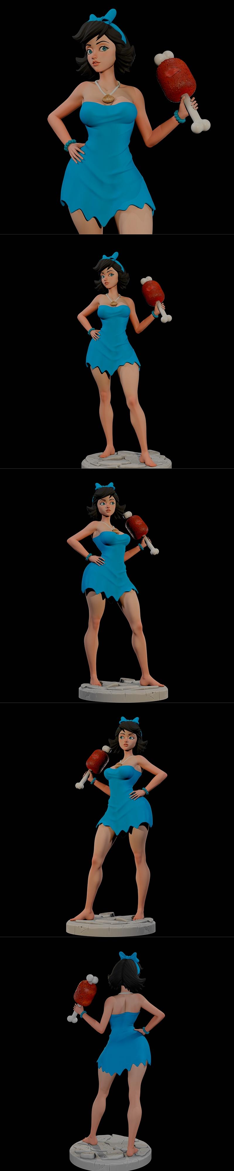 3D打印模型：弗兰克斯坦家族-贝蒂·鲁布尔|3DMomoji – The Flintstones – Betty Rubble – 3D Print Model STL
