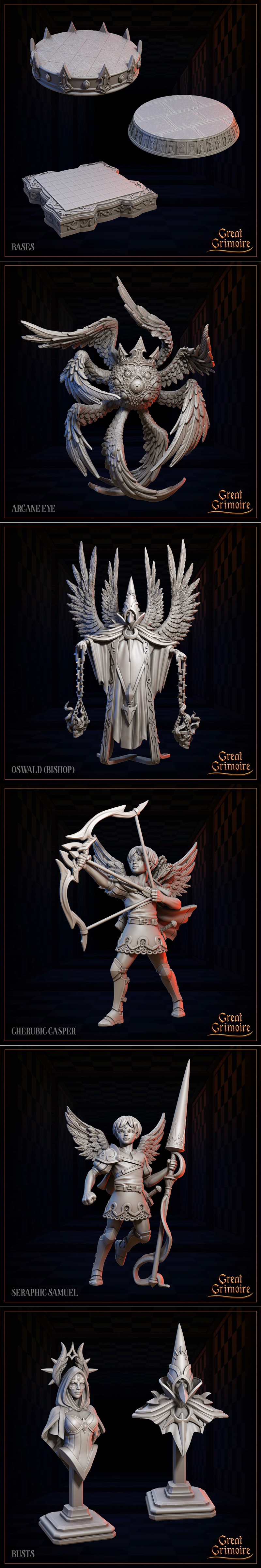 伟大秘典·天界布局·光之军团 第一部分 3D打印模型|Great Grimoire – Celestial gambit – Luminous Legion part 1 – 3D Print Model STL