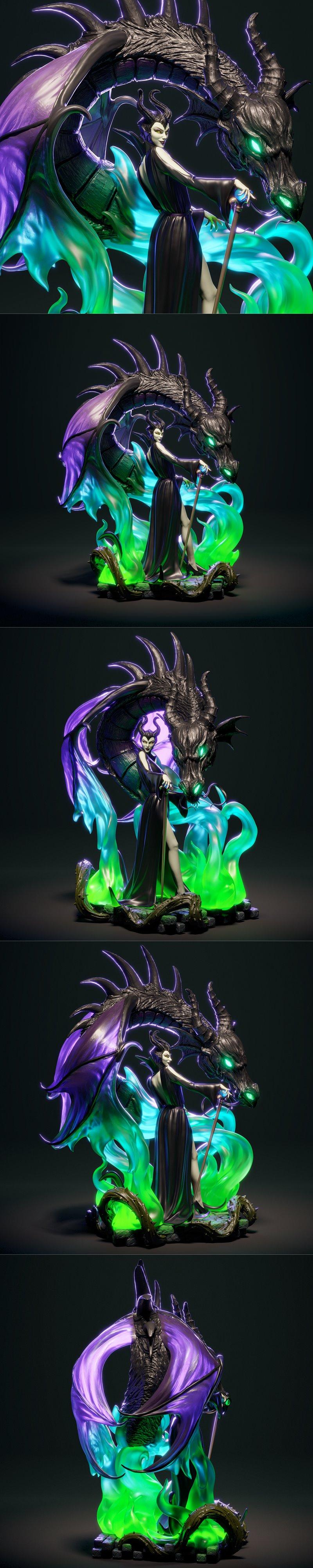 CA 3D工作室 - 女巫美狄亚 - 3D打印模型|CA 3D Studios – Maleficent – 3D Print Model STL