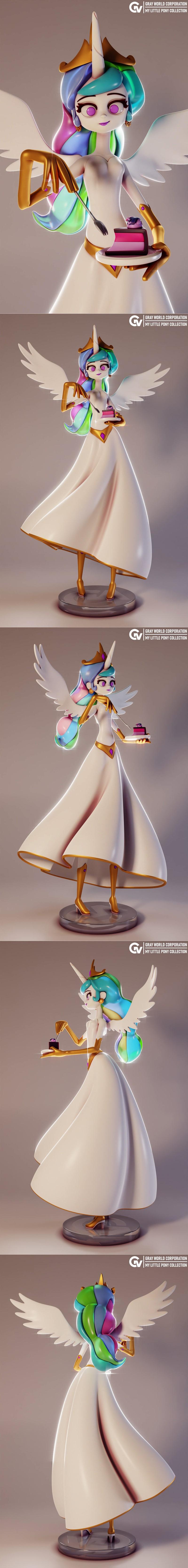 小马宝莉公主Celestia 3D打印模型|Princess Celestia 2 My Little Pony – 3D Print Model STL