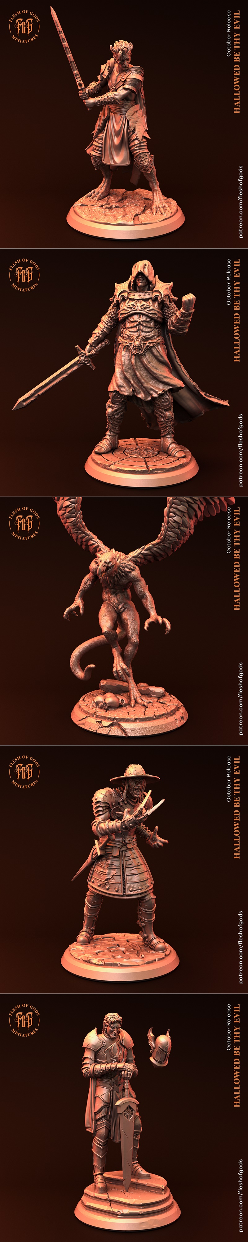 神之肉 – 致敬邪恶的圣典 3D打印模型集|Flesh of Gods – Hallowed Be Thy Evil Full Set – 3D Print Model STL