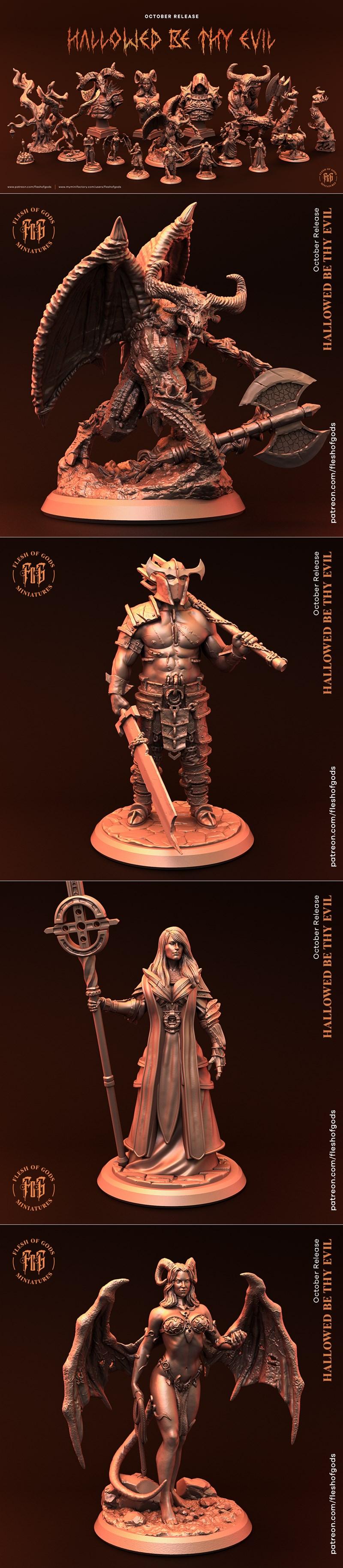 神之肉 – 致敬邪恶的圣典 3D打印模型集|Flesh of Gods – Hallowed Be Thy Evil Full Set – 3D Print Model STL