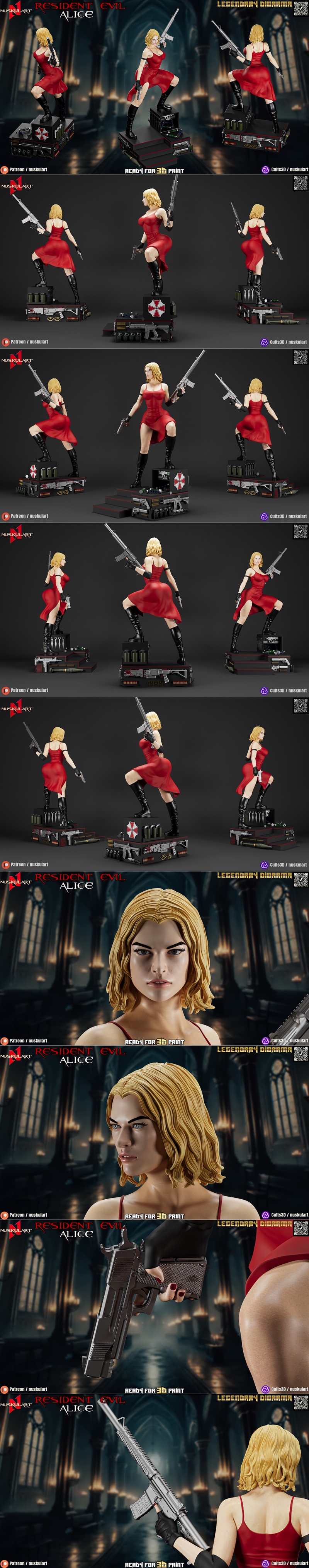 Nuskul艺术工作室 Alice角色3D打印模型|Nuskul Art – Alice – Resident Evil – 3D Print Model STL