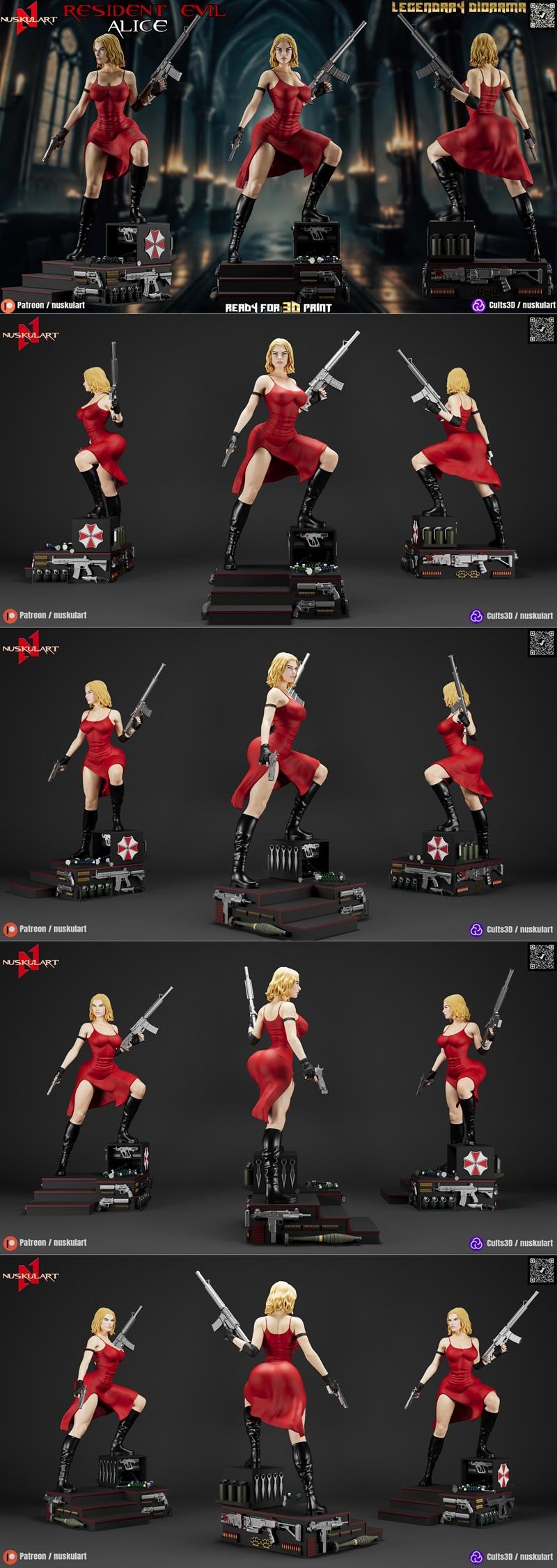 Nuskul艺术工作室 Alice角色3D打印模型|Nuskul Art – Alice – Resident Evil – 3D Print Model STL