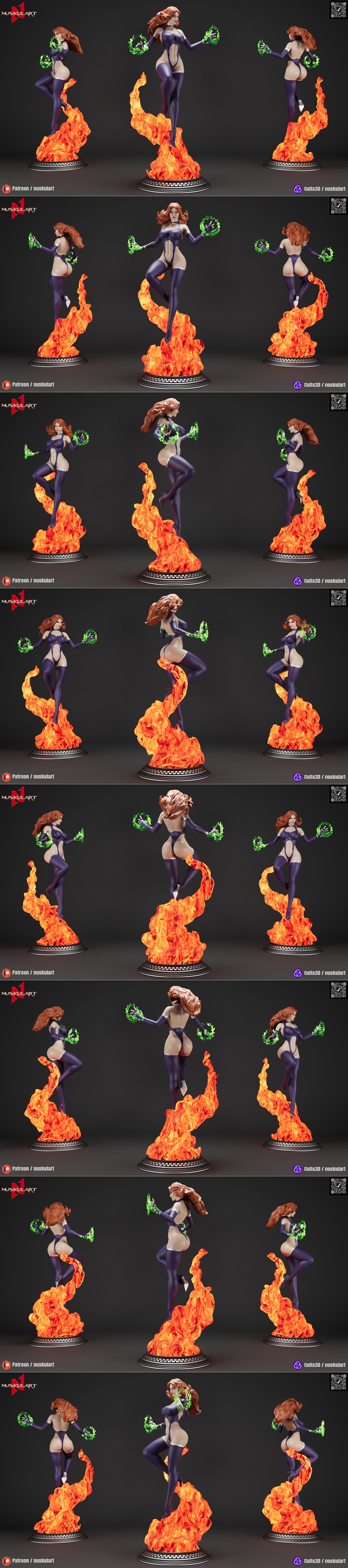 Nuskul艺术工作室出品 | 星火之焰 | 青少年正义联盟3D打印模型|Nuskul Art – Starfire – Teen Titans Go – 3D Print Model STL