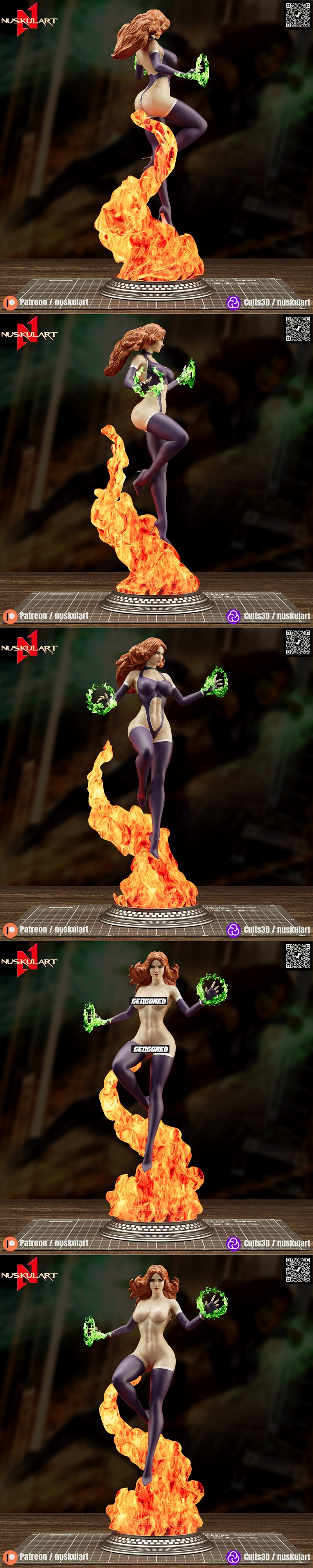 Nuskul艺术工作室出品 | 星火之焰 | 青少年正义联盟3D打印模型|Nuskul Art – Starfire – Teen Titans Go – 3D Print Model STL