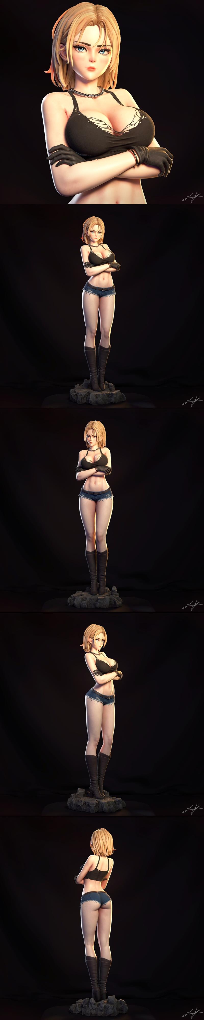 Abe3D - 《龙珠》Android 18 3D打印模型|Abe3D – Android 18 – 3D Print Model STL
