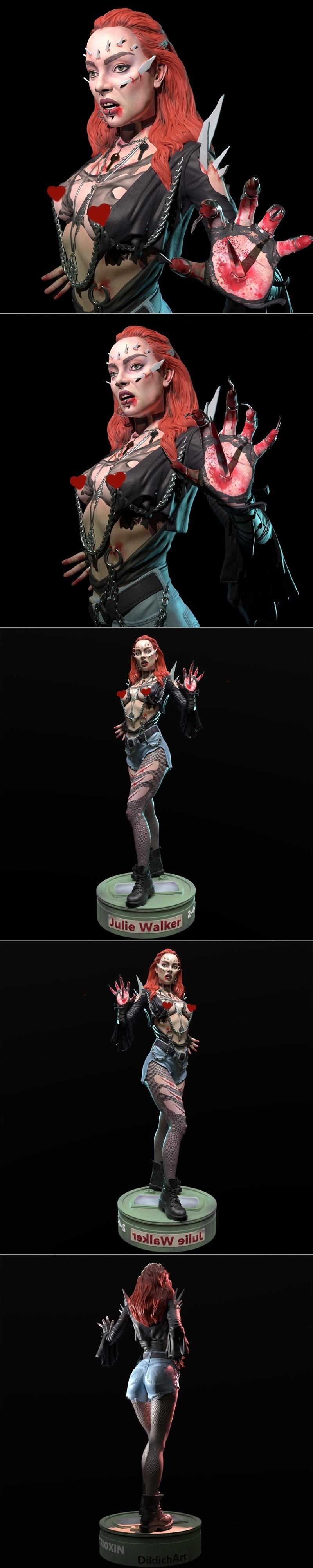 Diklichart 《活死人归来3》角色模型 3D打印 STL文件|Diklichart – Julie Walker – Return of the Living Dead 3 – 3D Print Model STL