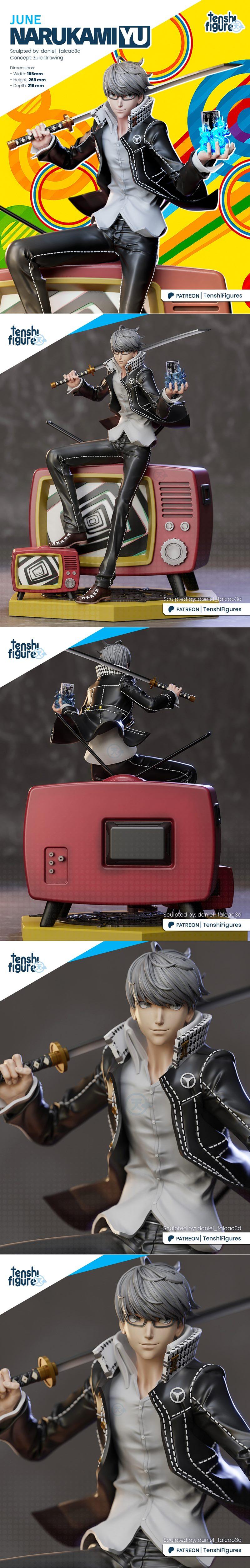 精灵图腾——Persona——余那拉基——3D打印模型|Tenshi Figures – Persona – Yu Narukami – 3D Print Model STL