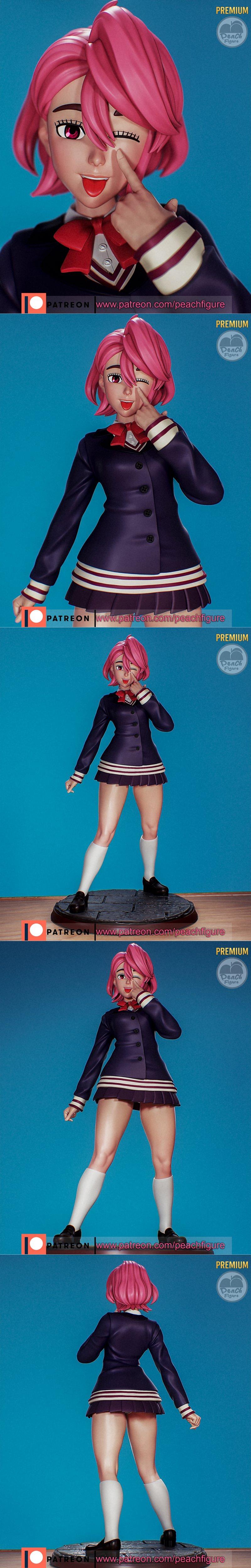 梦幻彼岸·空耳神社·空气千鹤 3D打印模型|Peach Figure – Dandadan – Aira Shiratori – 3D Print Model STL